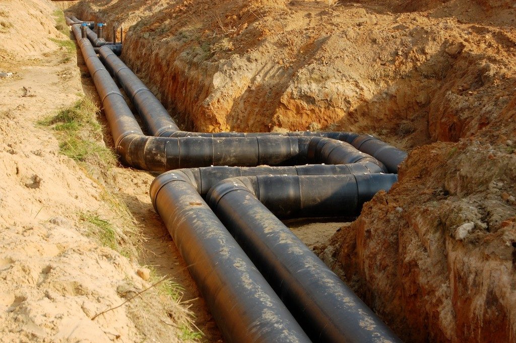 Imagesewage or supply pipes, plumbing industry