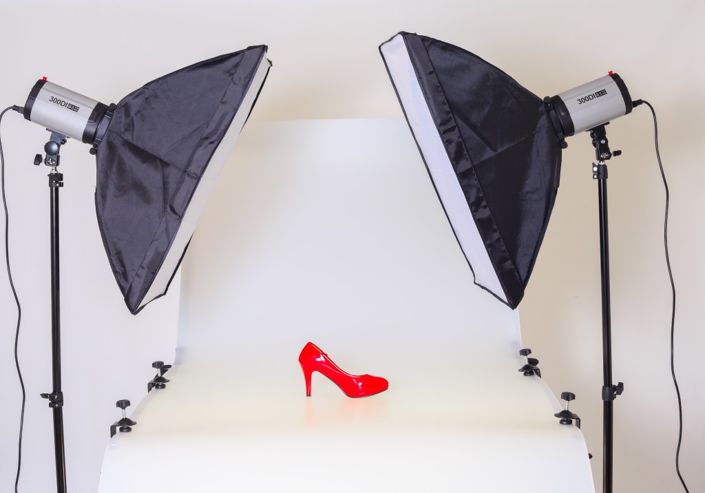 Product photography of red heel