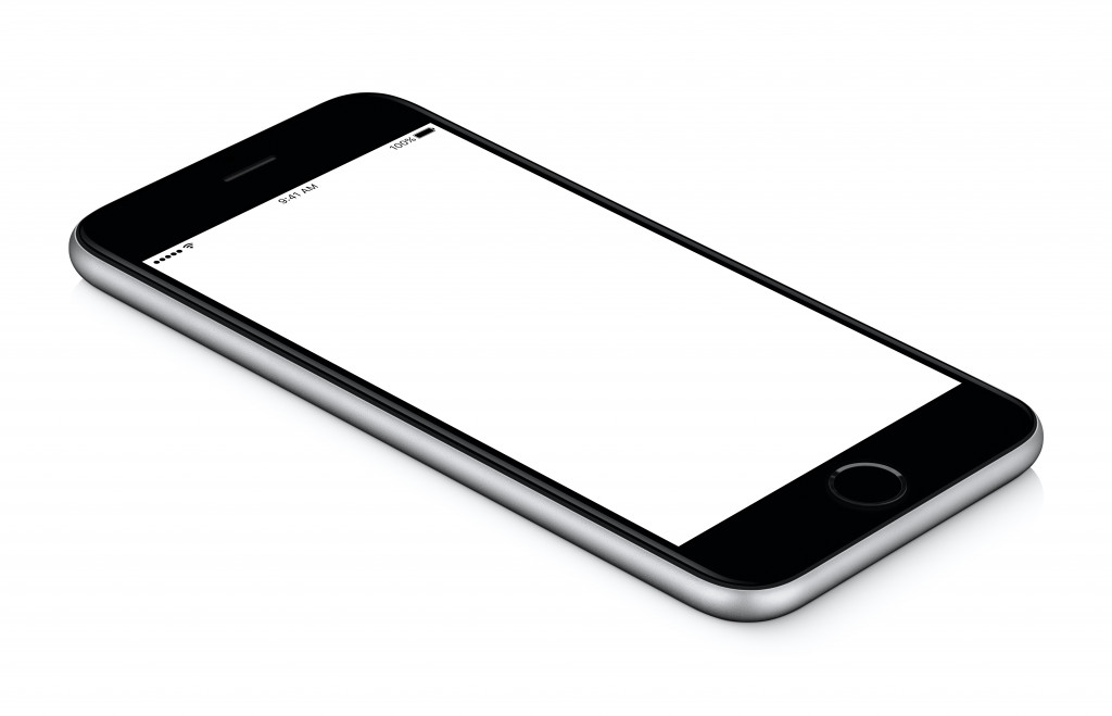 A smartphone on white background